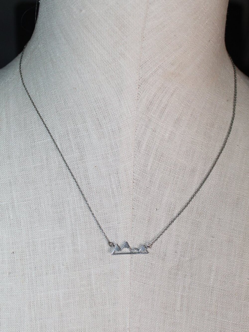 Silver-tone Mountain Bar 18" Necklace